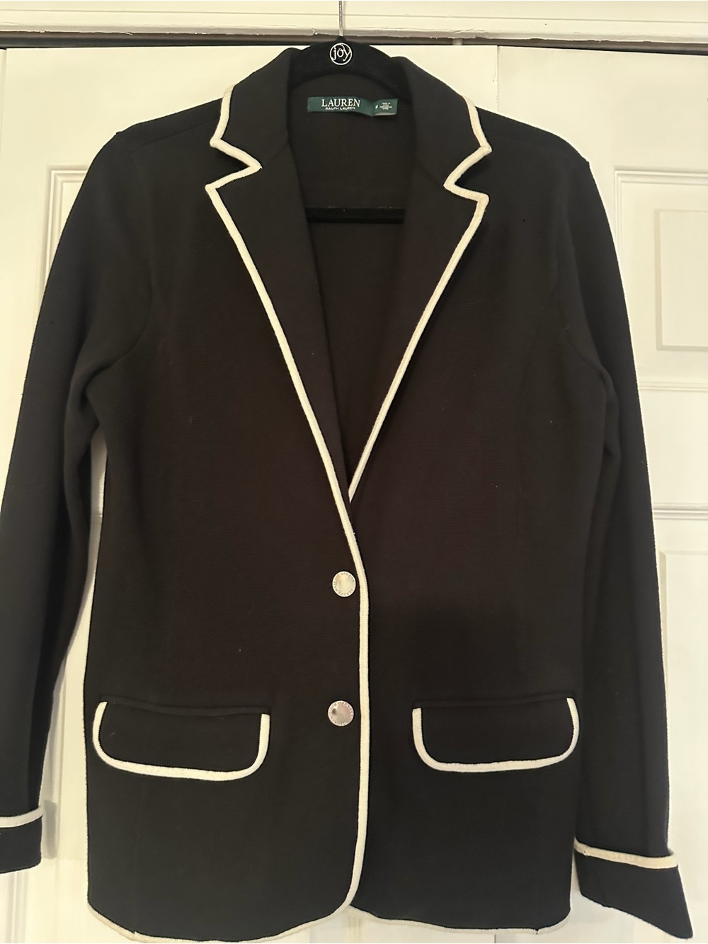 Lauren Ralph Lauren Black Blazer with Cream Piping
